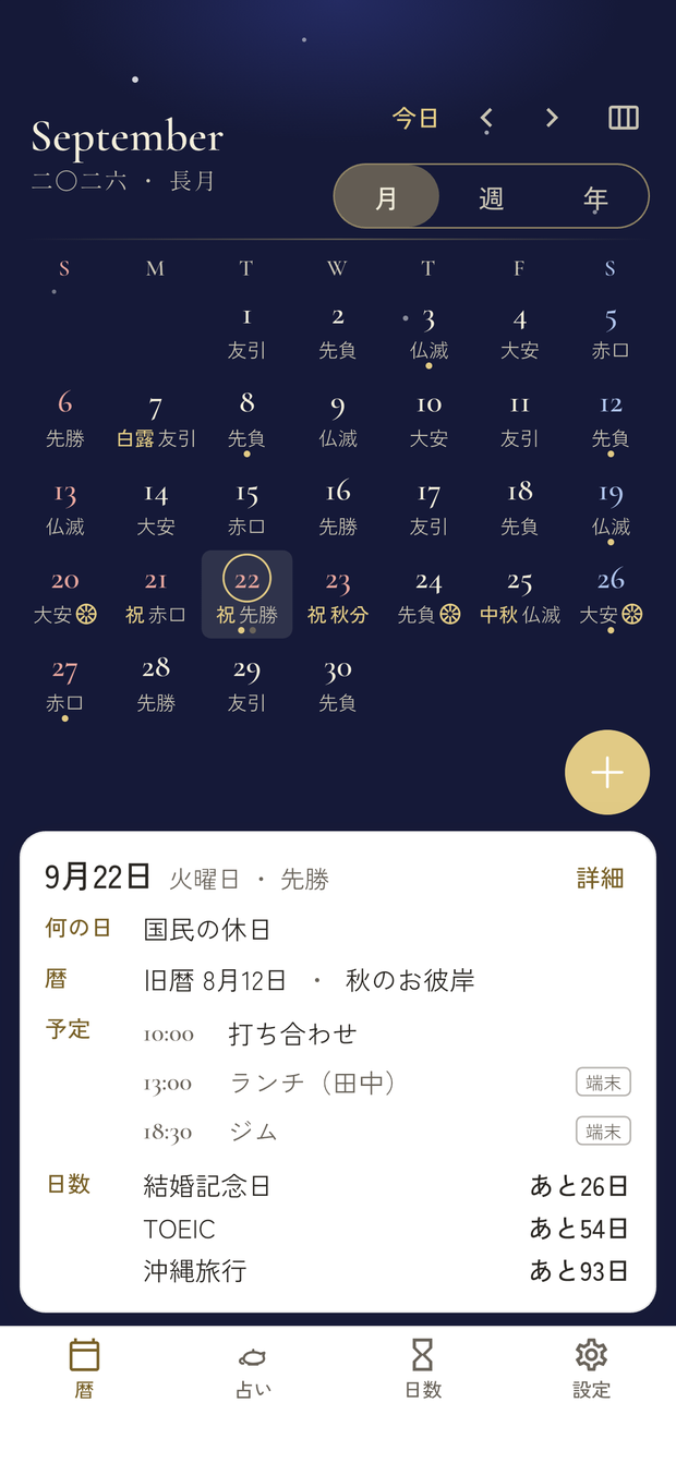 月表示(夜)