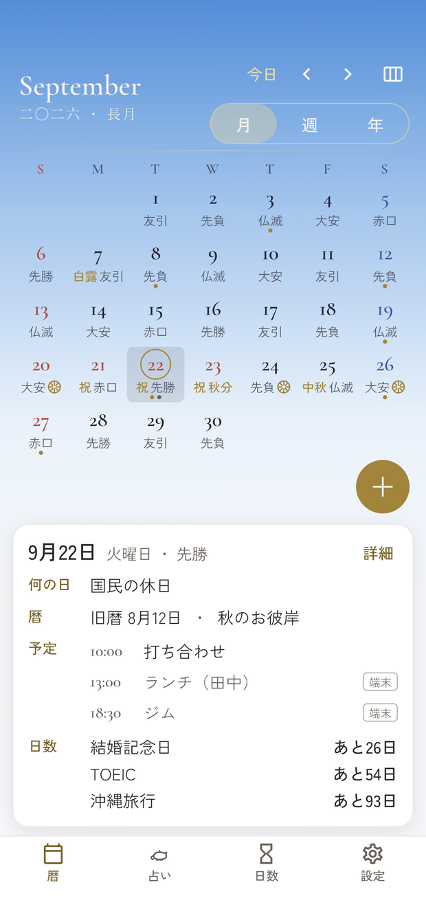 月表示(昼)