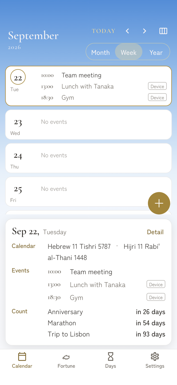 Week view (day)